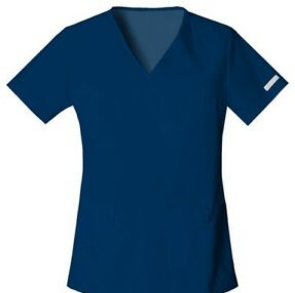 NWT Cherokee Flexables Navy Blue Scrub Top
